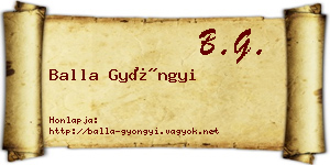 Balla Gyöngyi névjegykártya