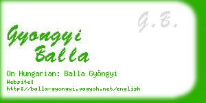 gyongyi balla business card